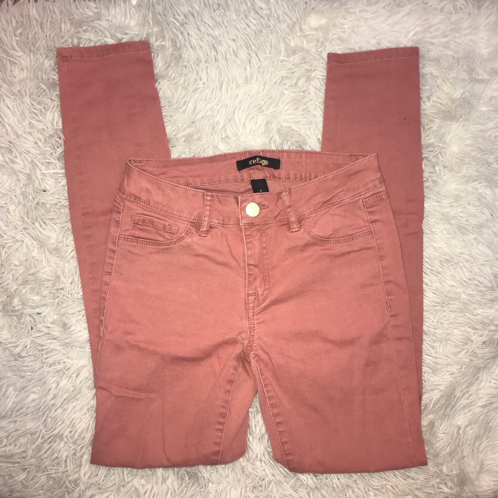 pink skinny jeans